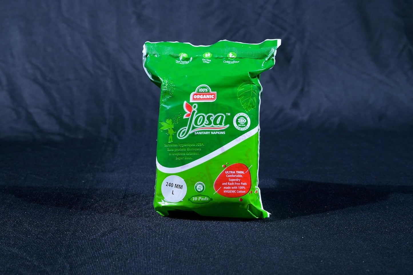 JOSA Ultra Thin Sanitary Pads Heavy Flow Hygiene & Comfort Soft Wings Dry top sheet (Inside Pads - 10) (Size - XXL)